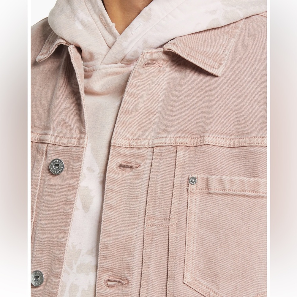 ALL SAINTS Prado Smokey Pink Denim JACKET Size XL - Picture 5 of 16